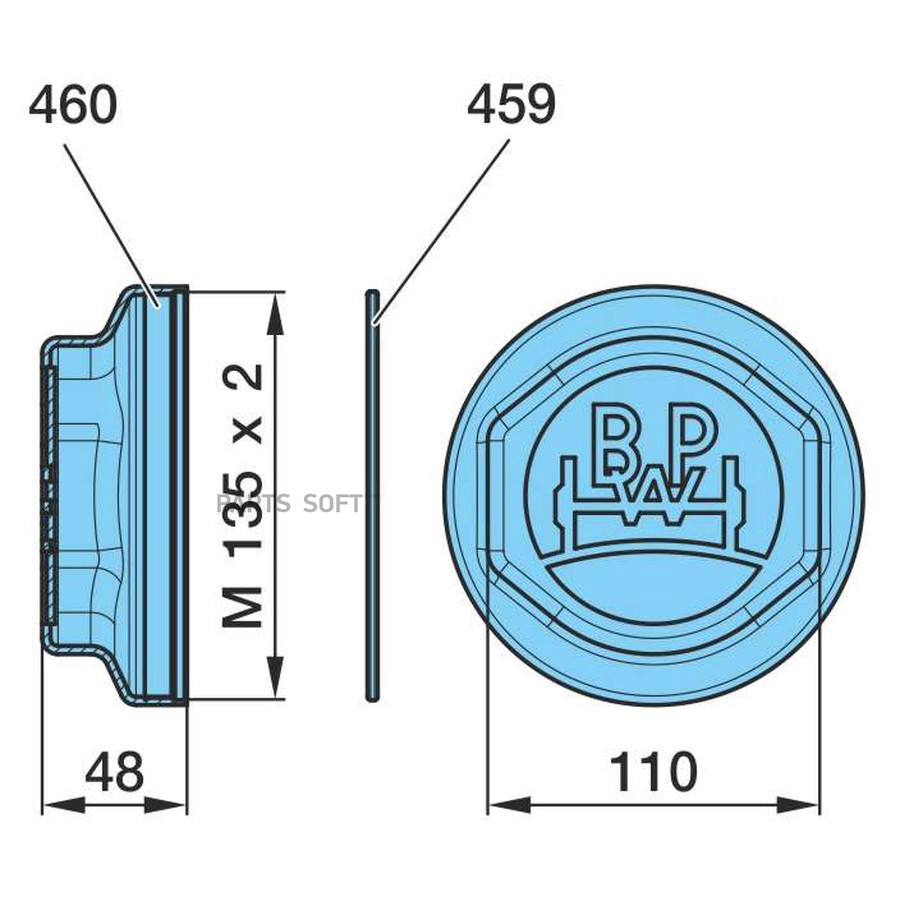 Крышка BPW / ступицы M135*2 . Ecoplus-3 . SW110 -48H-2kt /  0521225980