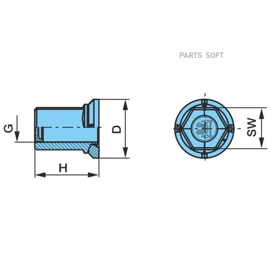 $ Гайка колесная BPW / с юбкой _ M22*1.5 -SW33 _ 49H /  0526054190