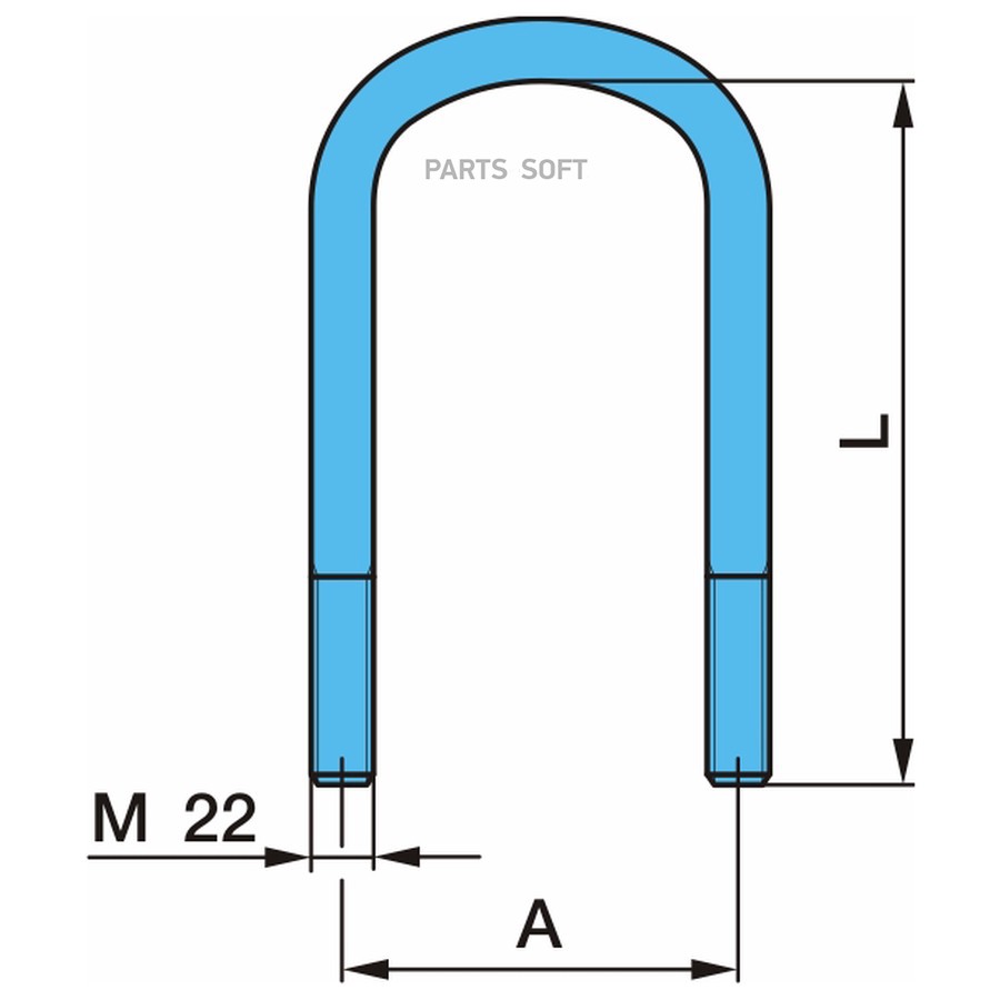 $ Стремянка BPW / AK120 _ M22*2.5 _ 150*295L _ резьба-80mm _ без гаек / Oe