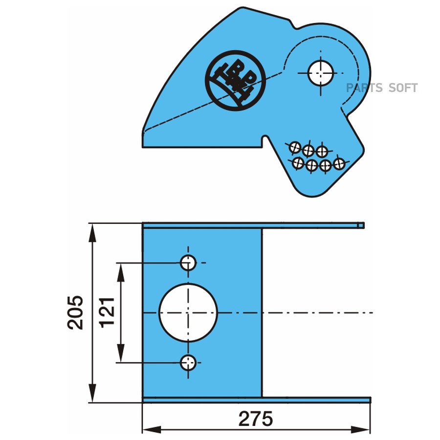Кронштейн механизма подъемной оси подвески прицепа прав. BPW/ Oe 03.189.14.22.0