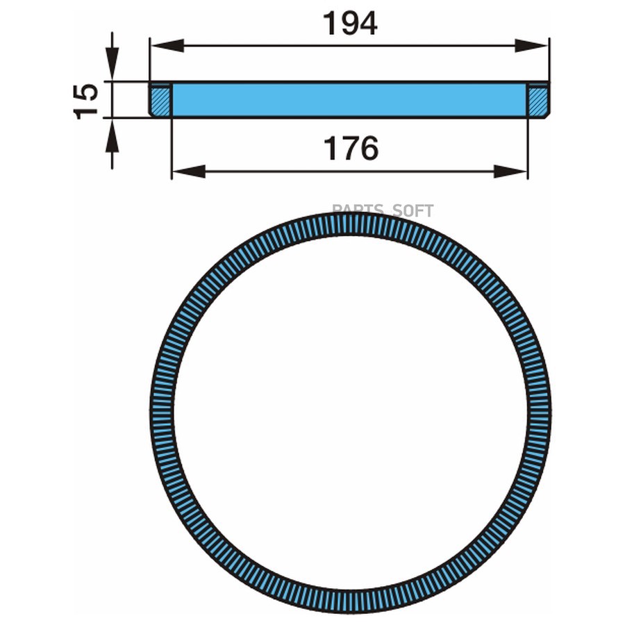 Кольцо ABS BPW z=100 176/194*15 (6144211925)/ =03.310.09.35.0