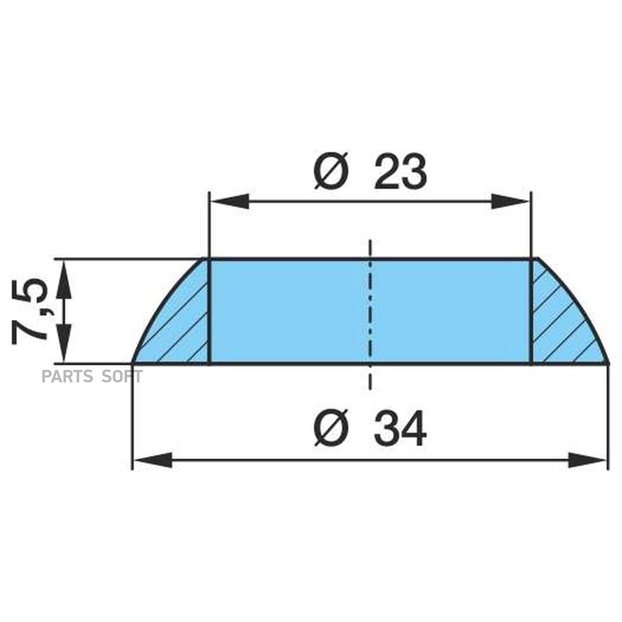 Кольцо ?23/34x7,5 для опорной площадки рессоры со сферическими фасками