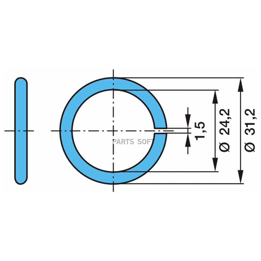$ Кольцо ролика торм. колодки. 31/24 x 3.5 mm