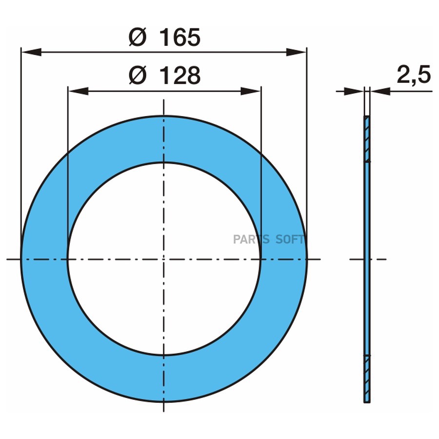 Кольцо BPW / пластиковое подш -33118 . Conv-10т . ?128-?165-2.5H /  Oe