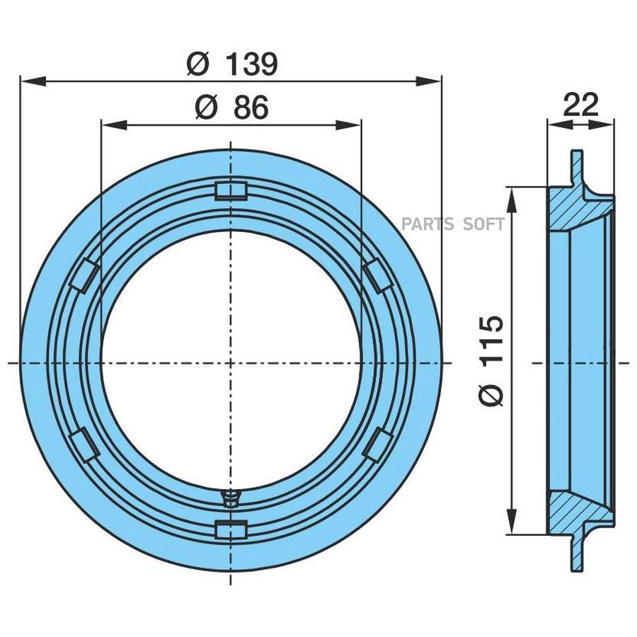 $ Кольцо BPW / упорное подш -33116 . Eco- 8т . ?86-?115-?139-22H /  Oe