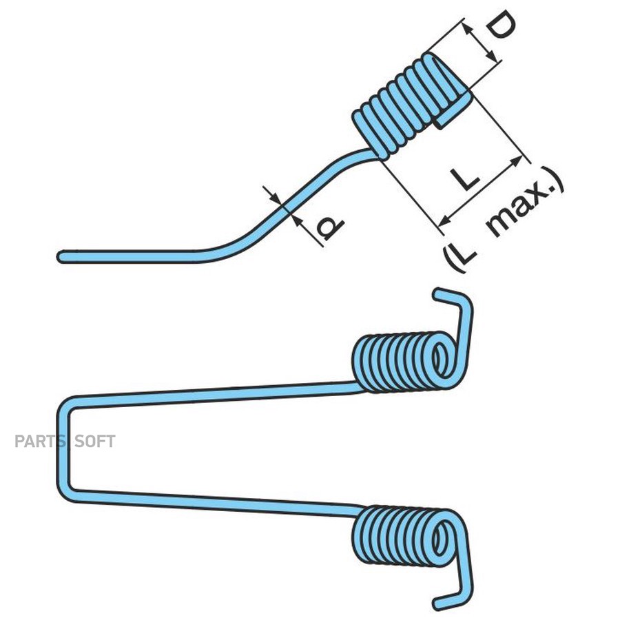 Пружина BPW / колодки - Eco . доп -ПЕТЛЯ .SN42-SN36 . ?16,2-?3,2-32L -36Lmax