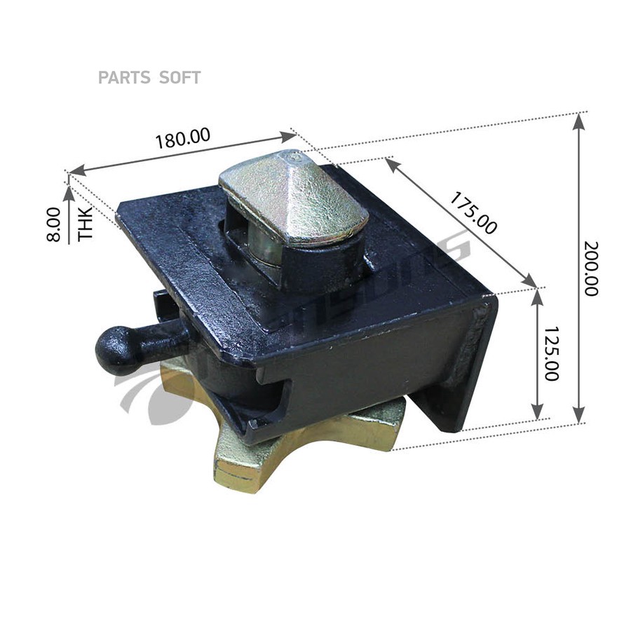 Замок контейнера d=52 (фитинг в сборе)+приварной кронштейн (R301VA)